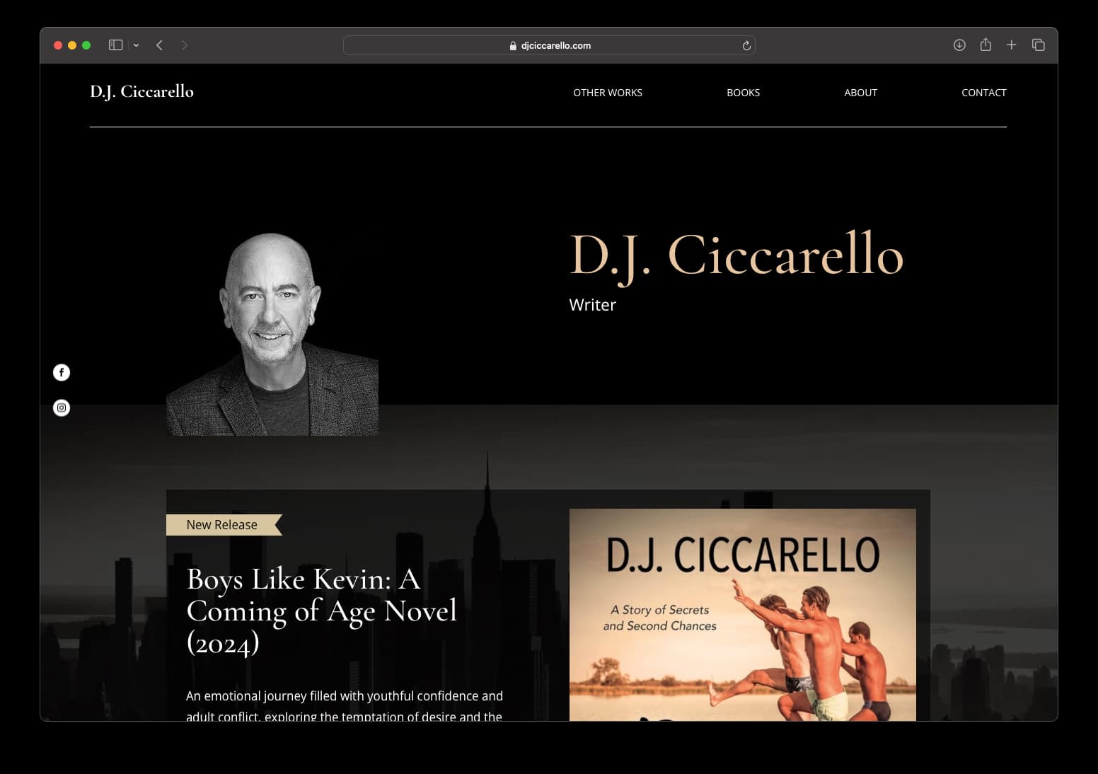 DJ Ciccarello new website home page screenshot