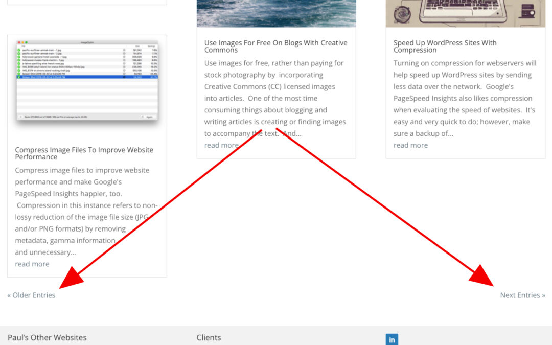 Divi Blog Module – How to change the Older / Next Entries Navigation Link Text