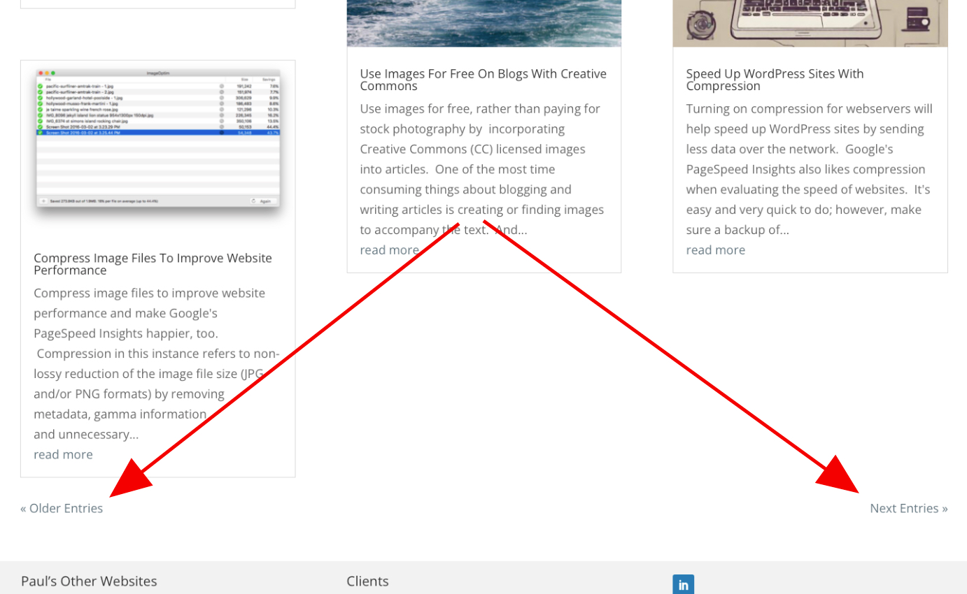 divi replace older newer post navigation text in post module
