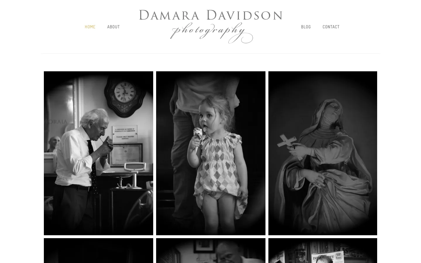 website screenshot damaradavidson.photography